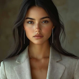 זוג עגילים נופלים אליס מכסף משובץ