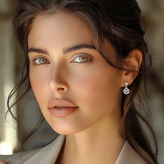 זוג עגילים אלין נופלים מכסף משובץ