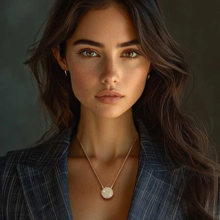 שרשרת עיגול גולדפילד משובץ