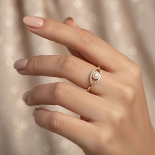 טבעת עין הרע גולדפילד משובץ