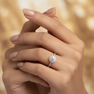 טבעת קים מכסף משובץ