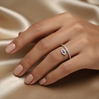 טבעת עין הרע אבן כחולה מכסף משובץ