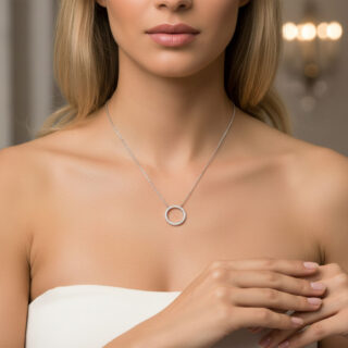 שרשרת חישוק לבבות מכסף דגם H5