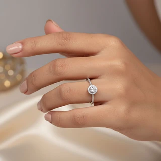 טבעת ויקטוריה מכסף משובץ