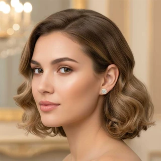 זוג עגילים רייצ'ל גולדפילד משובץ