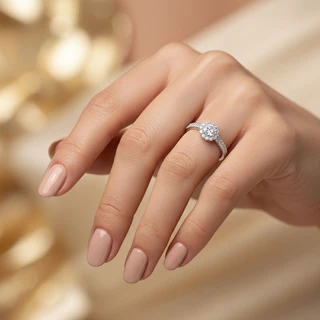 טבעת קמילה מכסף משובץ