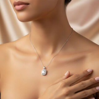 שרשרת אמילי מכסף משובץ