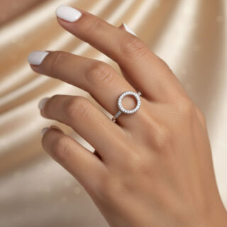 טבעת חישוק לבבות מכסף דגם H5