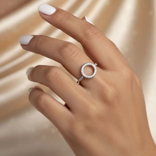 טבעת חישוק לבבות מכסף דגם H5