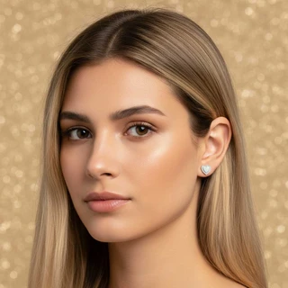 זוג עגילים לב מכסף - דגם H1