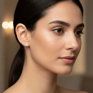 זוג עגילים תילתן גולדפילד משובץ