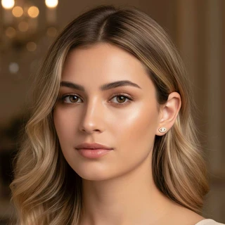 זוג עגילים עין הרע גולדפילד משובץ