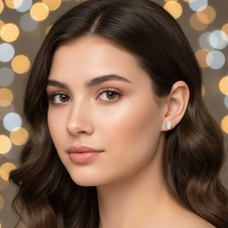 זוג עגילים חמסה מכסף משובץ