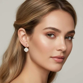 זוג עגילים קרוליין נופלים גולדפילד משובץ