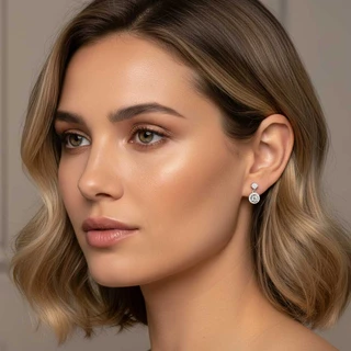 זוג עגילים אלין נופלים מכסף משובץ