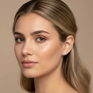 זוג עגילים אליסון מכסף משובץ