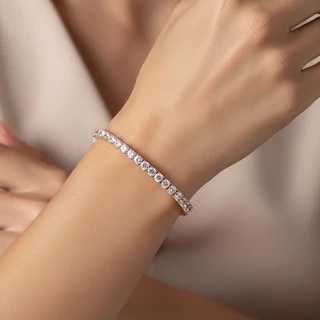 צמיד טניס רוז גולד משובץ דגם T1