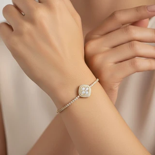 צמיד קרוליין גולדפילד משובץ