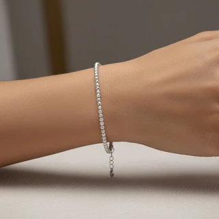 צמיד כסף כדורים בחיתוך לייזר