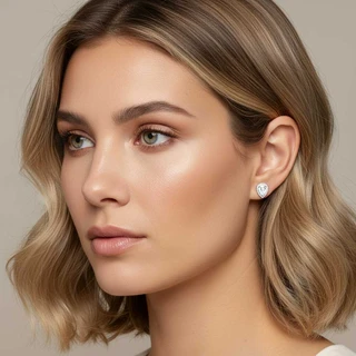 זוג עגילים טיפה II מכסף משובץ