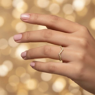 טבעת ונסה מכסף בשיבוץ צהוב