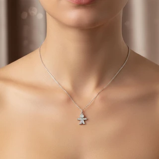 שרשרת ילד מכסף משובץ