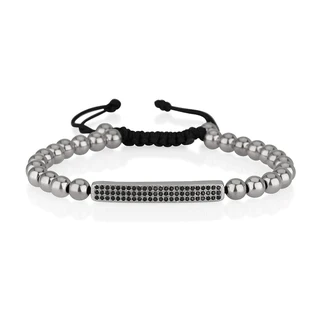 צמיד כדורים פלטה כסוף מפלדת אל חלד