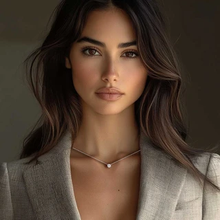 שרשרת צ'וקר / קולר סוליטר מכסף משובץ