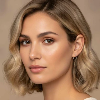 זוג עגילים חישוק אריאנה 2 ס"מ מכסף משובץ