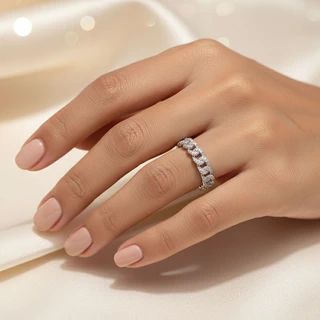 טבעת גורמט ג'ולייט מכסף משובץ