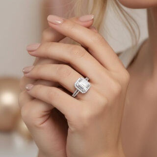 טבעת מיילי מכסף משובץ