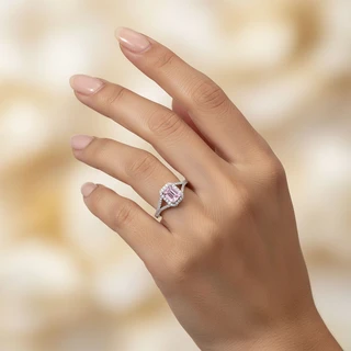 טבעת ניקול מכסף משובץ