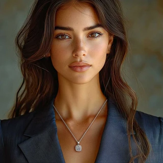 שרשרת רייצ'ל מזהב לבן 14K בשיבוץ זירקונים