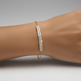 צמיד גולדפילד פלטה משובצת דגם B69