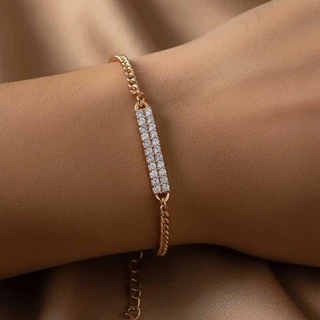 צמיד גורמט נינה רוז-גולד משובץ