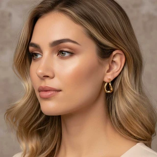זוג עגילים ליליאן בציפוי זהב