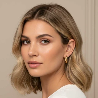 זוג עגילים סלנה בציפוי זהב