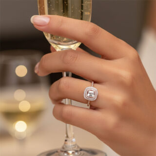 טבעת קיילי רוז גולד משובץ