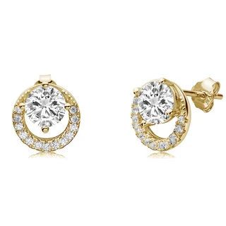 זוג עגילים אייס גולדפילד משובץ