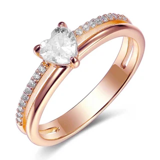 טבעת פאריס רוז גולד משובצת