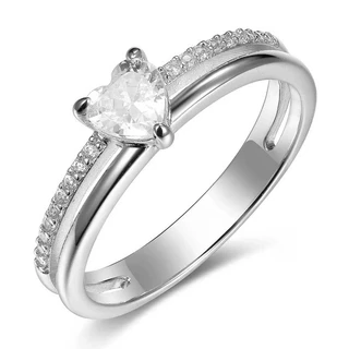 טבעת פאריס מכסף משובץ