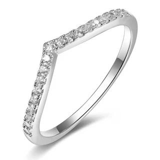 טבעת אלה מכסף משובץ