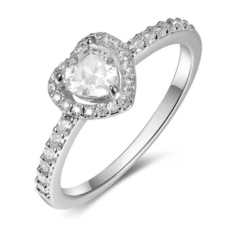 טבעת לב H12 מכסף משובץ