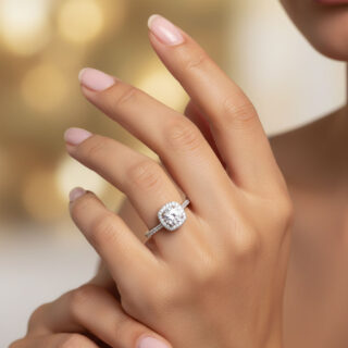 טבעת רייצ'ל מכסף משובץ