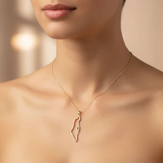 שרשרת מפת ארץ ישראל גולדפילד