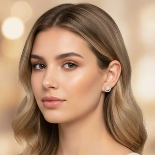 זוג עגילים אייס גולדפילד משובץ