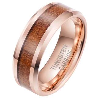 טבעת לגבר טונגסטן בציפוי רוז גולד דגם R1047