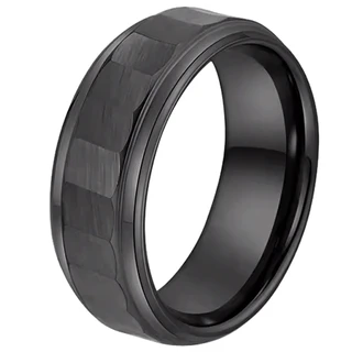 טבעת לגבר טונגסטן בציפוי שחור דגם R1031