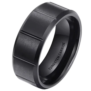 טבעת לגבר טונגסטן בציפוי שחור דגם R1043