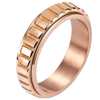 טבעת לגבר פלדת אל חלד בציפוי רוז גולד דגם R1025